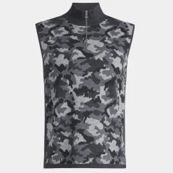Sweaters-G/FORE Camo Jacquard Merino Wool Quarter Zip Sweater Vest
