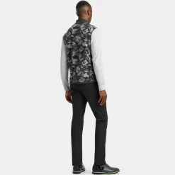 Sweaters-G/FORE Camo Jacquard Merino Wool Quarter Zip Sweater Vest