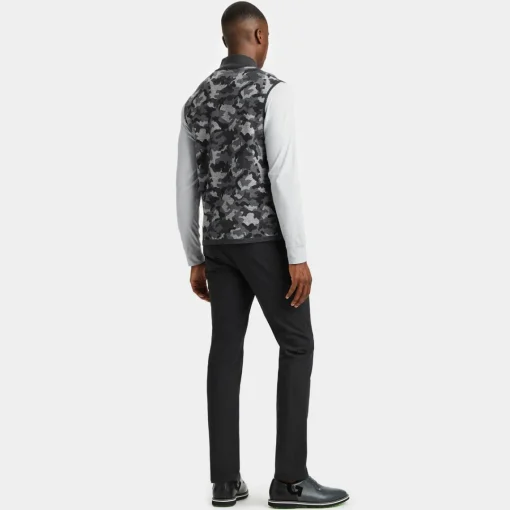 Sweaters-G/FORE Camo Jacquard Merino Wool Quarter Zip Sweater Vest