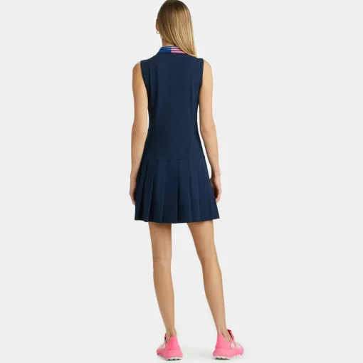Skorts & Dresses-G/FORE Contrast Collar Pique Sleeveless Polo Dress