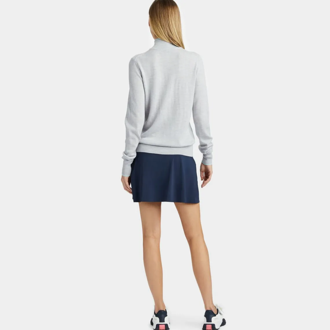 Sweaters-G/FORE Contrast Tipped Merino Wool Quarter Zip Sweater