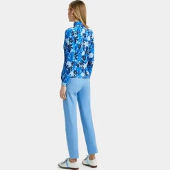 Mid Layers-G/FORE Floral Camo Silky Tech Nylon Ruched Quarter Zip Pullover