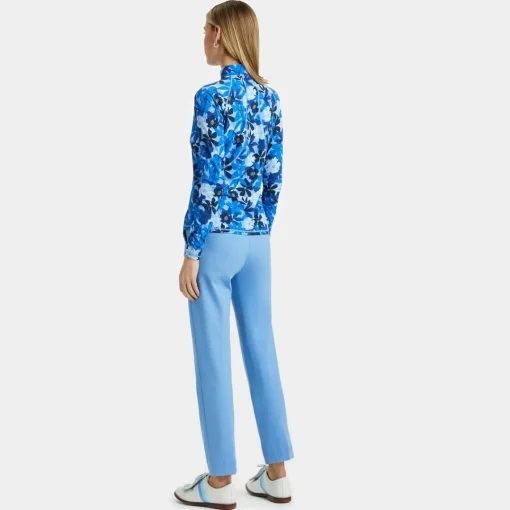 Mid Layers-G/FORE Floral Camo Silky Tech Nylon Ruched Quarter Zip Pullover