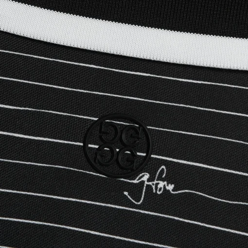 Polos & Shirts-G/FORE Script Stripe Tech Pique Banded Sleeve Polo
