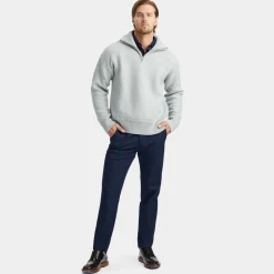Sweaters-G/FORE Ribbed Funnel Neck Merino Wool Quarter Zip Sweater