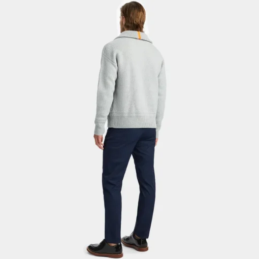 Sweaters-G/FORE Ribbed Funnel Neck Merino Wool Quarter Zip Sweater