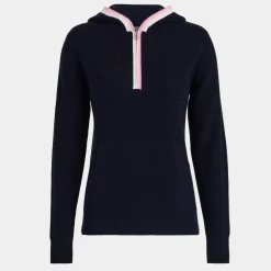 Sweaters-G/FORE Waffle Stitch Merino Wool Hooded Quarter Zip Sweater